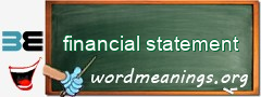 WordMeaning blackboard for financial statement